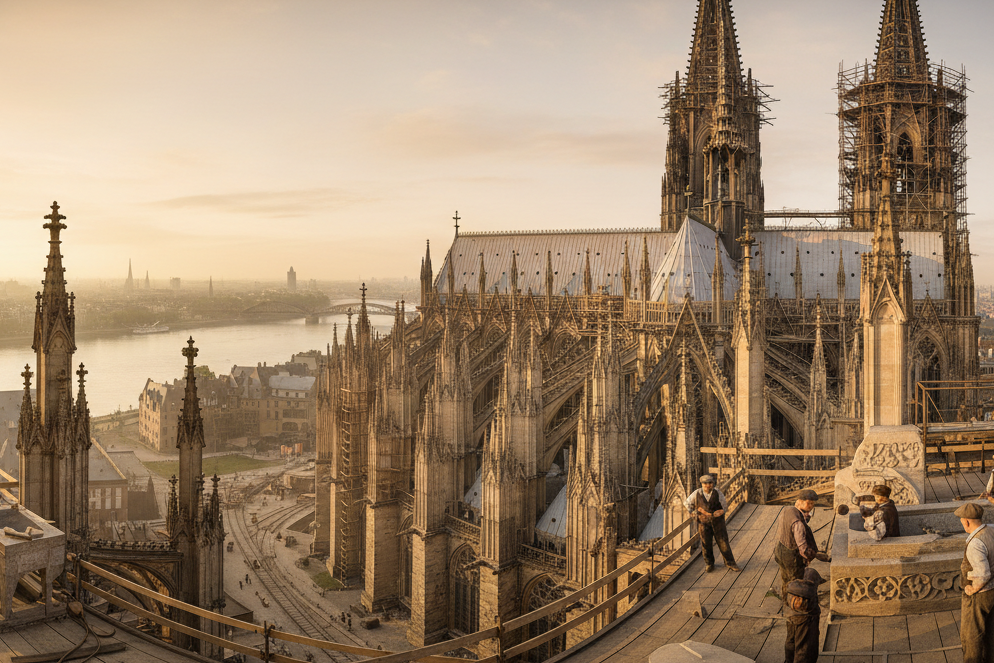 1926年科隆大教堂建造场景VR全景图