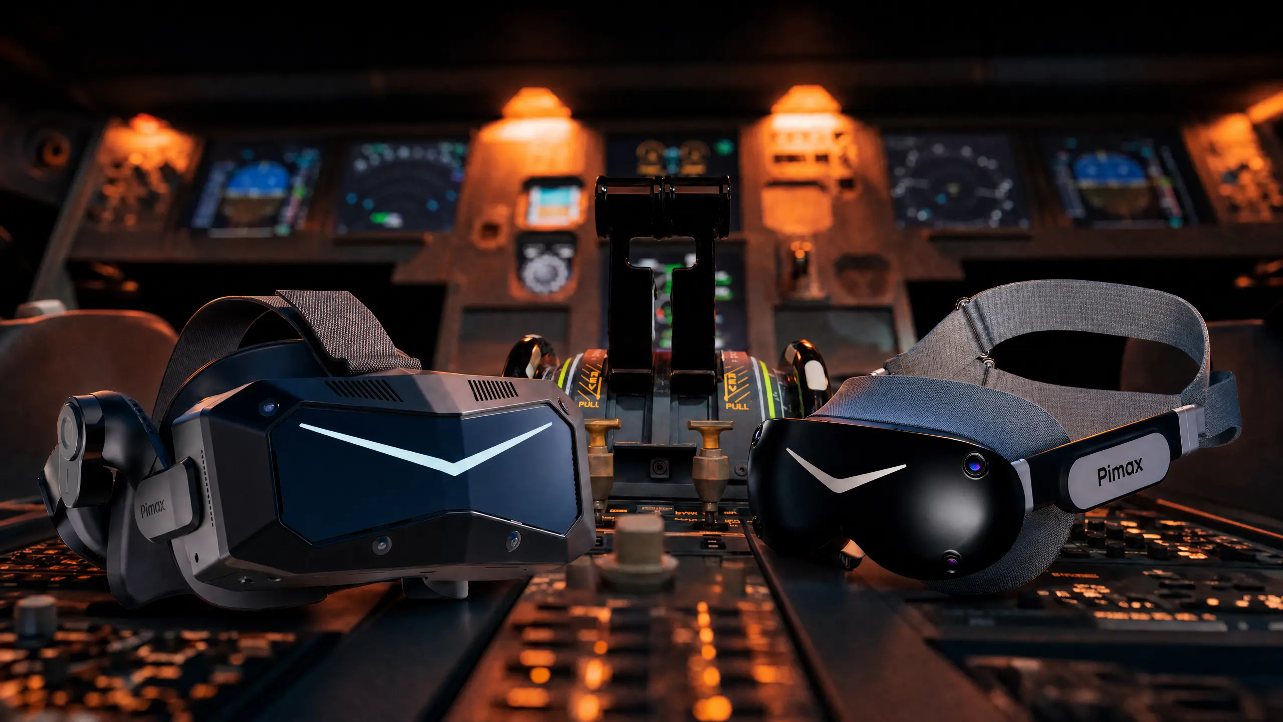 Professional flight simulation with high-resolution VR headsets