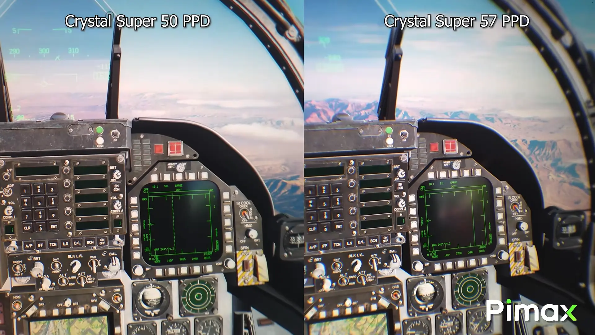 Cockpit instrument clarity in professional VR flight simulation